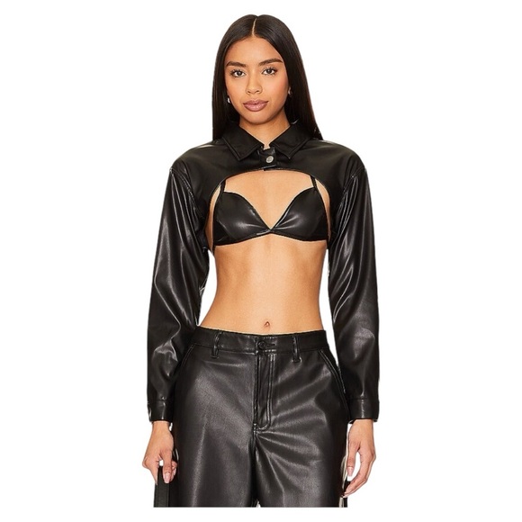 NWT Superdown Demi Crop Jacket in Black - Picture 1 of 10